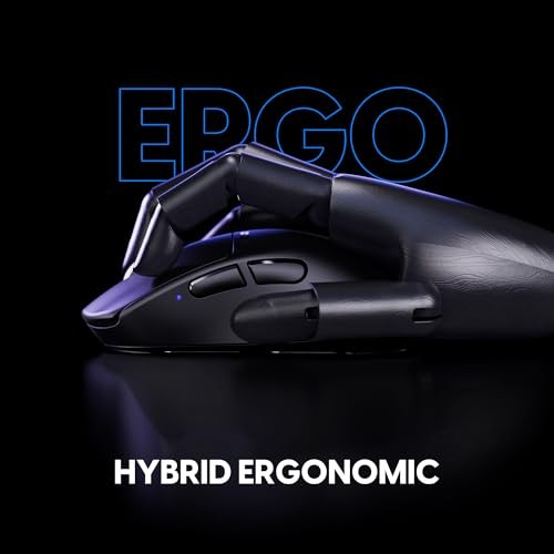 Pulsar Gaming Gears X3 Wireless Gaming Mouse, Ultra Lightweight (1.94 Oz/55g), Hybrid Ergonomic, Optical Switch, 32000 DPI, 750 IPS, XS-1 Sensor, 8k C