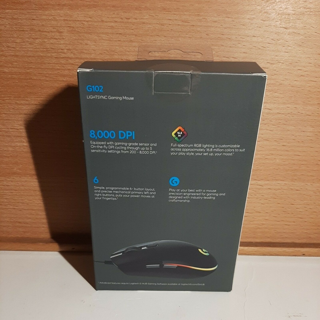 Logitech G102 LIGHTSYNC Wired Gaming Mouse in Black