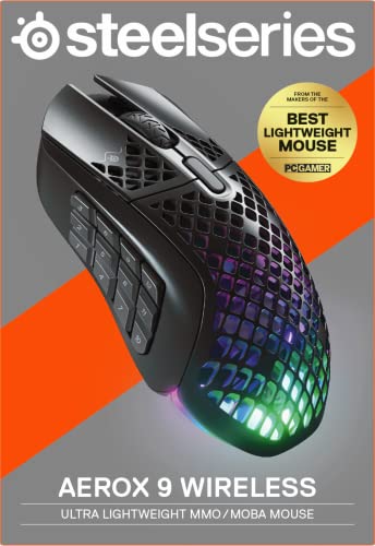 SteelSeries Aerox 9 Wireless Optical Gaming Mouse - Black
