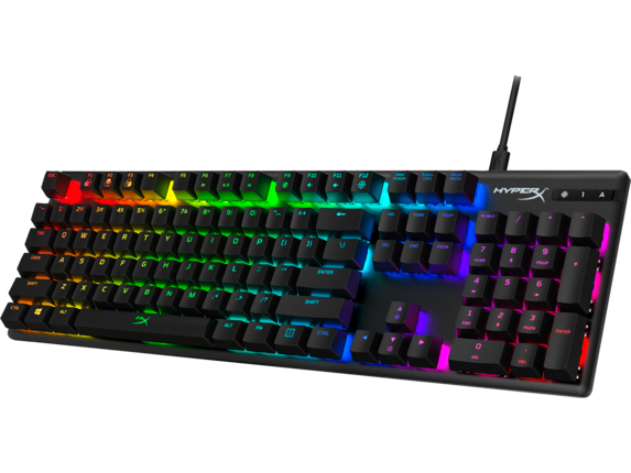 HyperX - Alloy Origins Full-size Wired Mechanical Red Switch Gaming Keyboard with RGB Back Lighting - Black