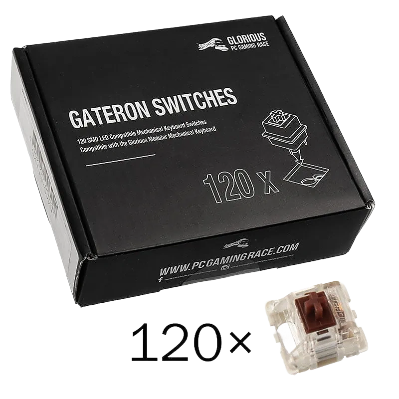 [GAT-BROWN] Glorious Gateron Brown Switches (120 pieces)