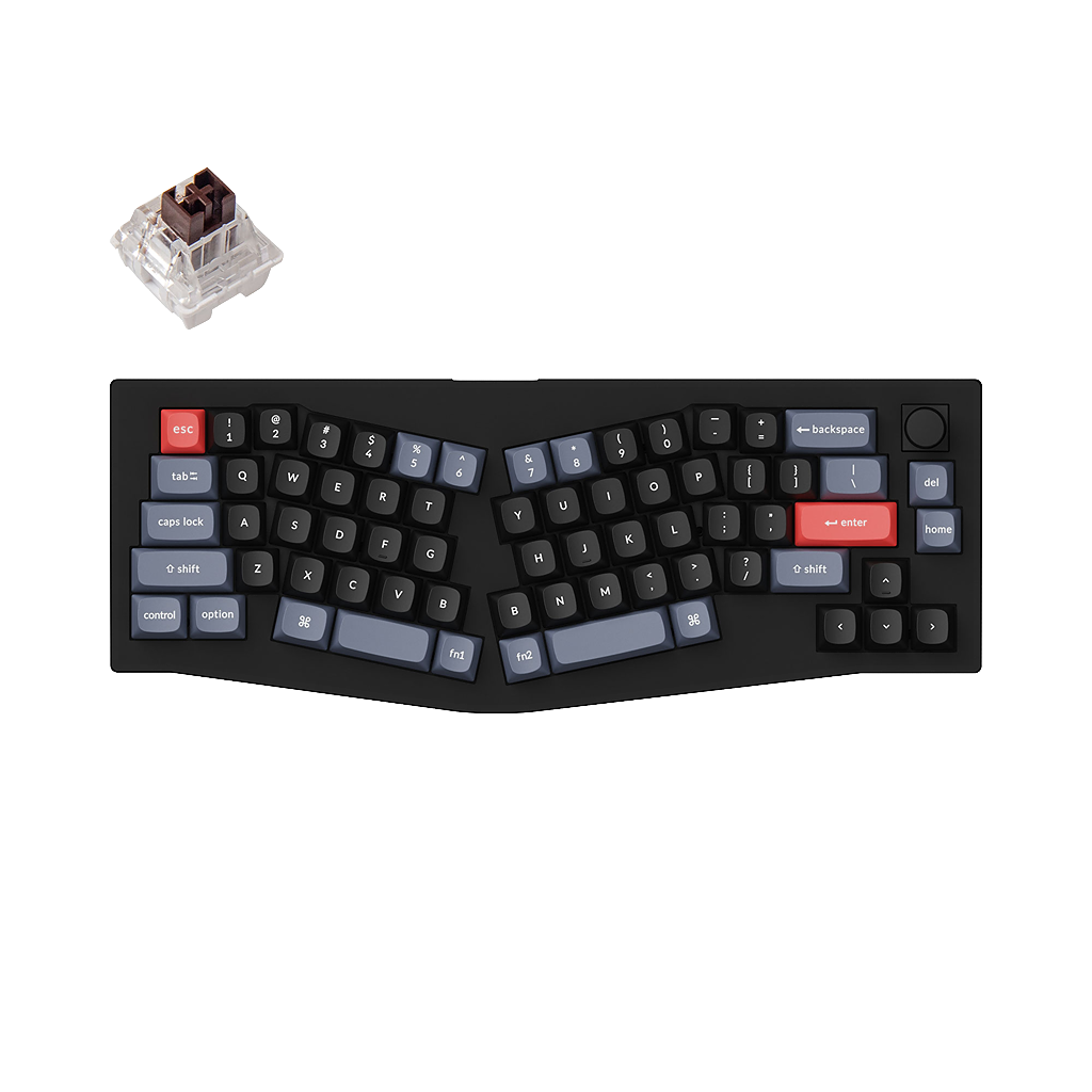 Keychron V8 - Alice QMK 65% - Mechanical Keyboard (Knob Version) - Black - Qwerty US, ANSI