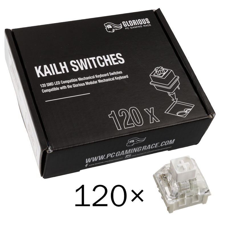 [KAI-WHITE] Glorious Kailh Box - White Switches - 120 pieces
