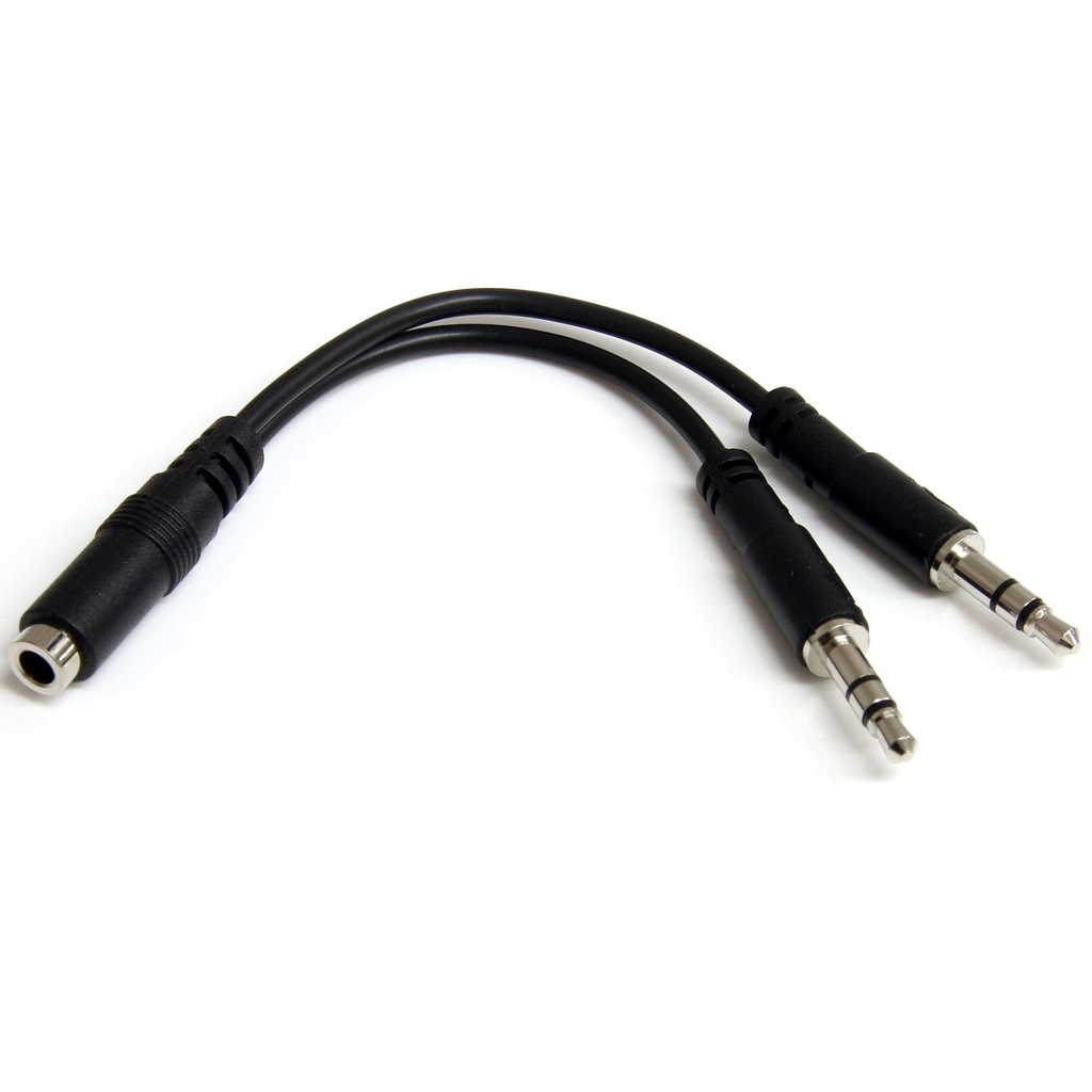 [MUYHSFMM] StarTech - Audio jack Y-kabel - headset splitter 1 x 3,5 mm 4 pole naar 2 x 3,5 mm microfoon en audio